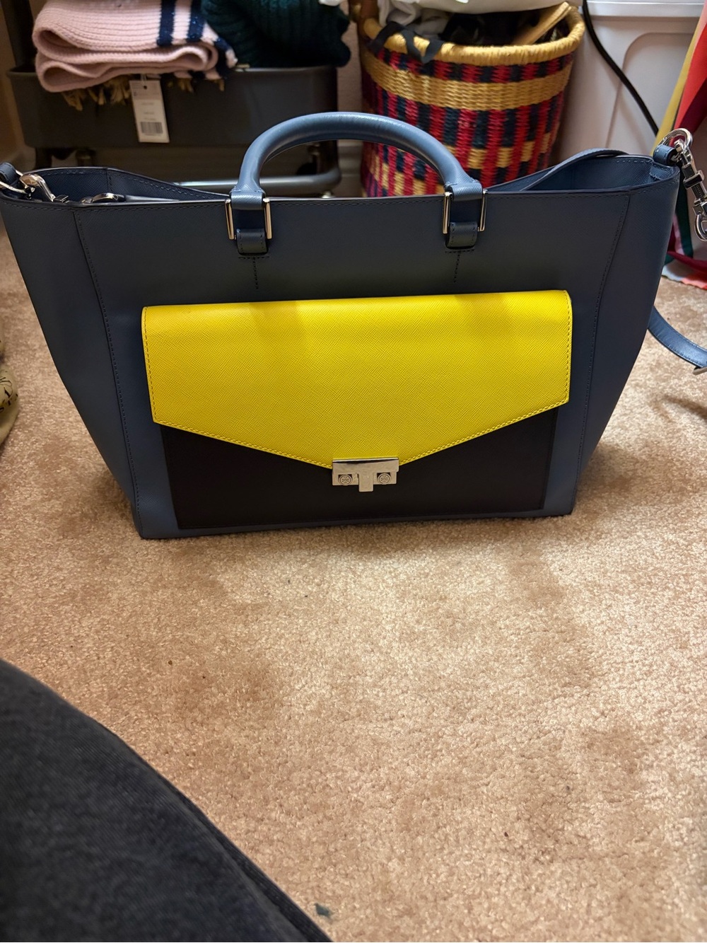 Tory Burch T-Lock Colorbock East/West Tote